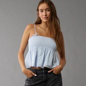 NWT American Eagle Smocked Babydoll Bow Tank Top